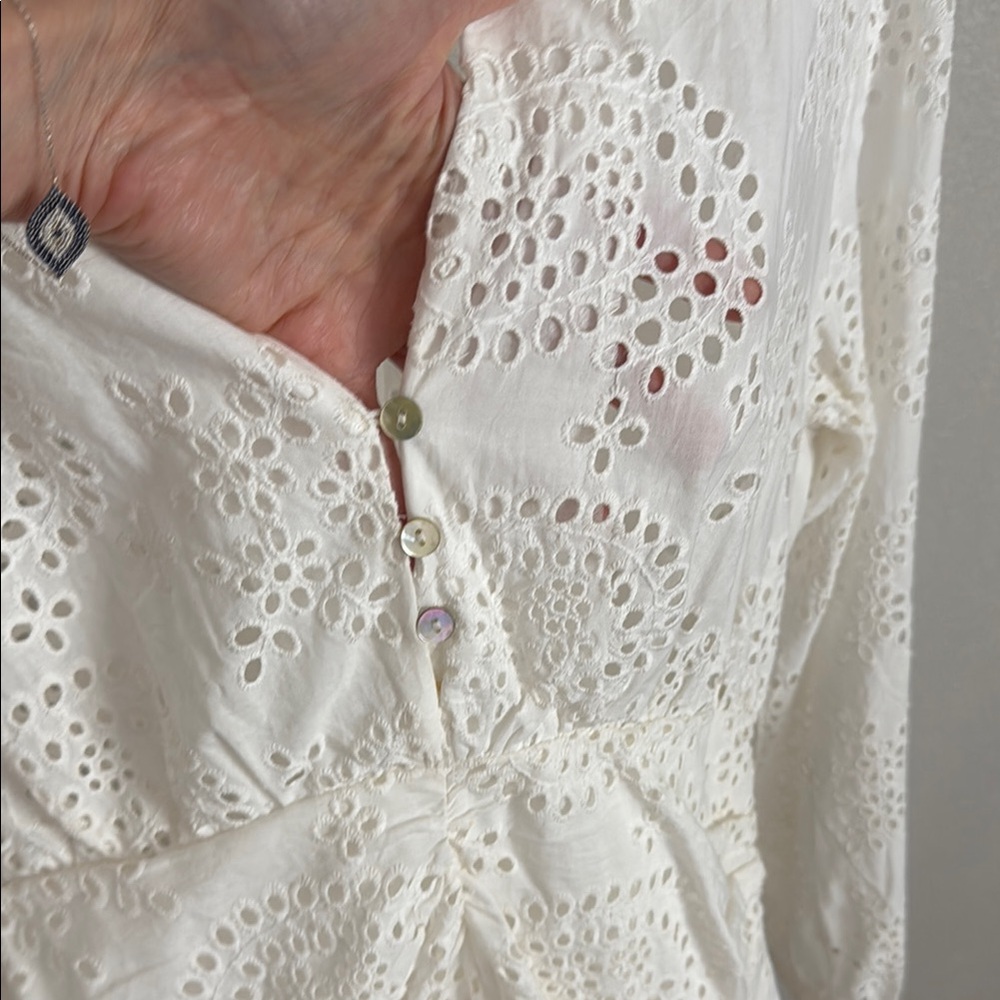 Zara White Long Sleeve Dress - Picture 6 of 10